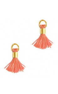 Ibiza style mini Tassel 0.7cm Gold-warm comfort orange